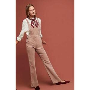 Adriano Goldschmied AG Corduroy Gwendolyn Backless Overalls Flare Small Pink